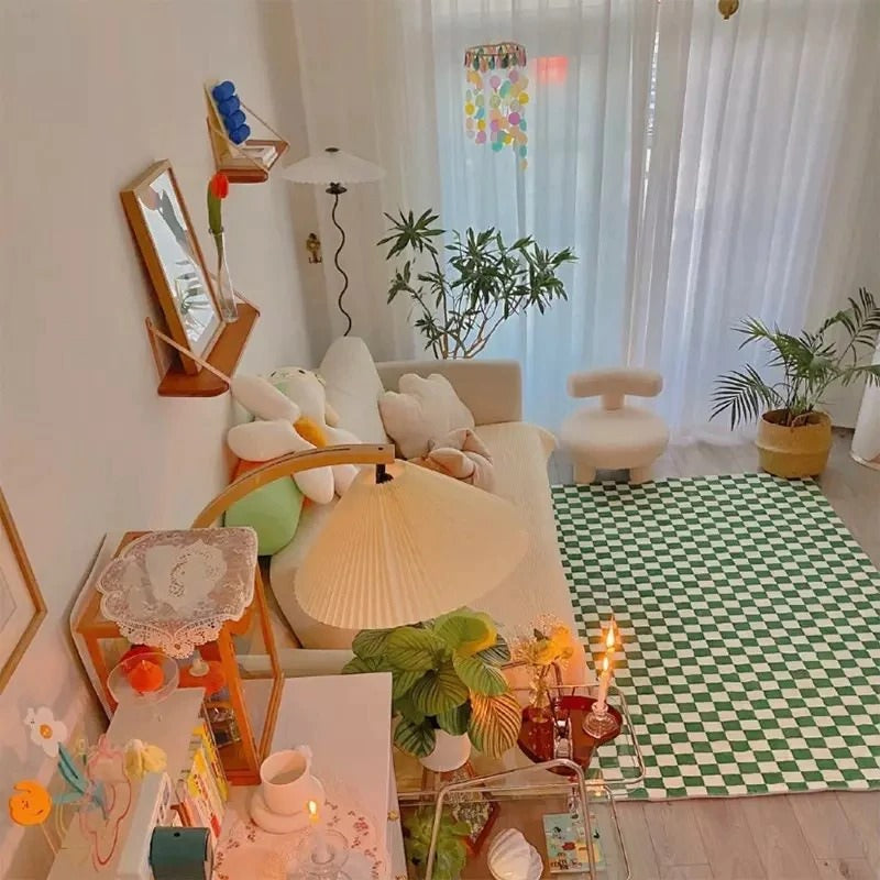 Pastel Curvy Checker Carpet - Shop Online on roomtery