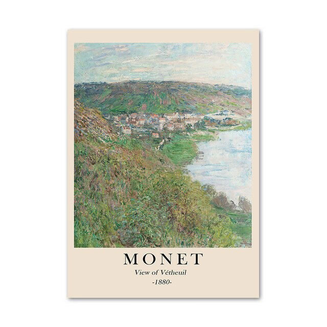 cloud monet art hoe aesthetic landscape scenery peisage oil painting wall art canvas posters roomtery