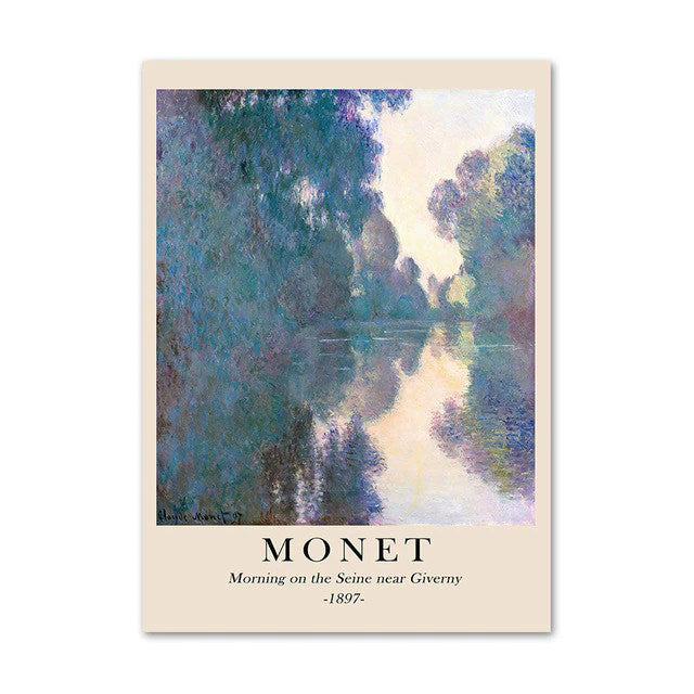 cloud monet art hoe aesthetic landscape scenery peisage oil painting wall art canvas posters roomtery