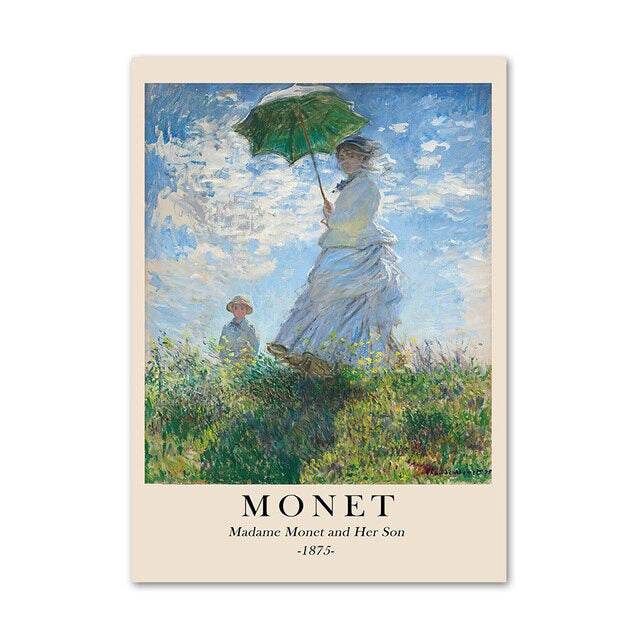 cloud monet art hoe aesthetic landscape scenery peisage oil painting wall art canvas posters roomtery