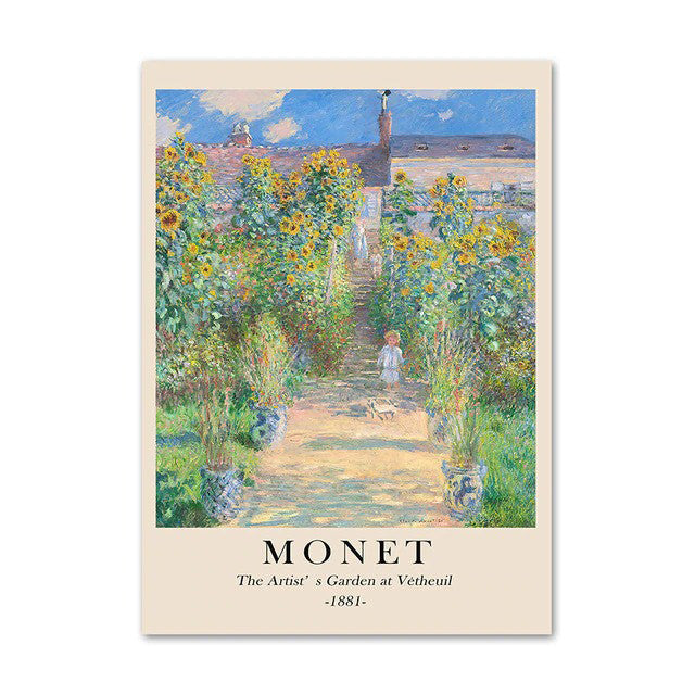 cloud monet art hoe aesthetic landscape scenery peisage oil painting wall art canvas posters roomtery