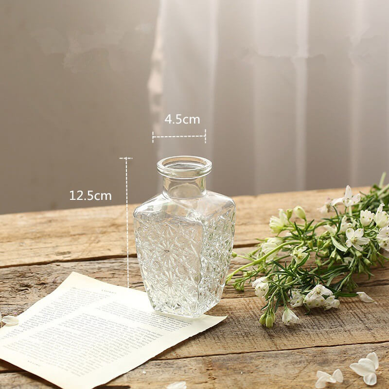 vintage styled bottle shaped glass vase in cottagecore aesthetic decor roomtery