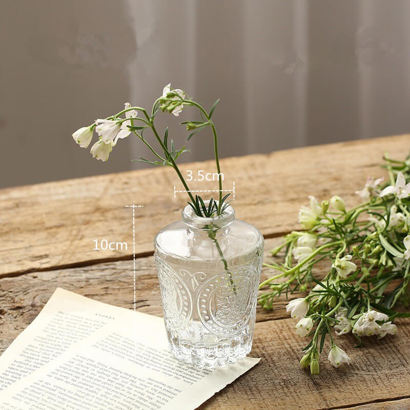 vintage styled bottle shaped glass vase in cottagecore aesthetic decor roomtery
