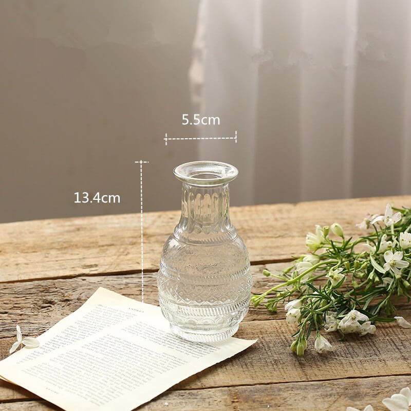 vintage styled bottle shaped glass vase in cottagecore aesthetic decor roomtery