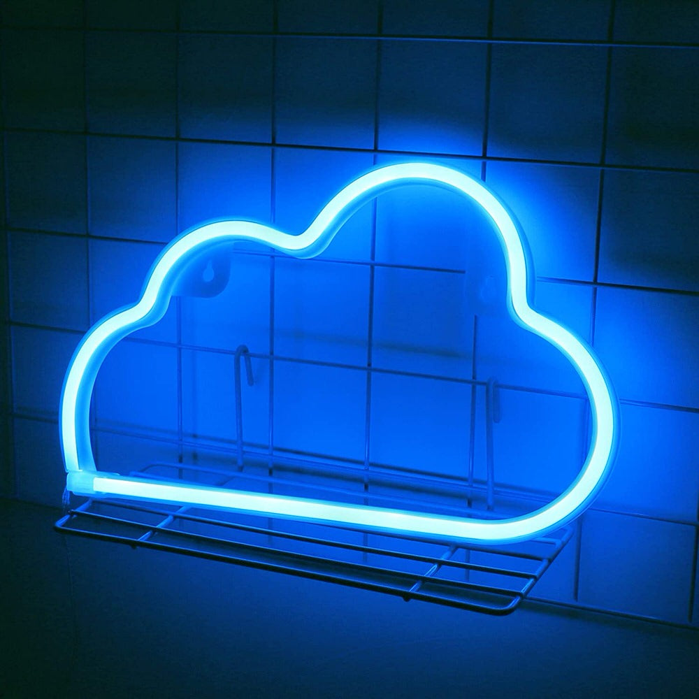 neon wall led sign cloud shape soft aesthetic room yellow roomtery