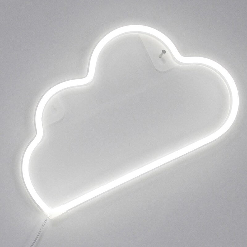neon wall led sign cloud shape soft aesthetic room white roomtery