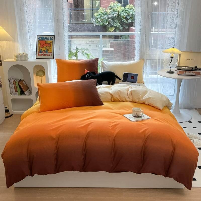 cute pastel color gradients bedding set roomtery