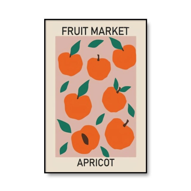 colorful fruits print market canvas posters wall art aesthetic decor roomtery