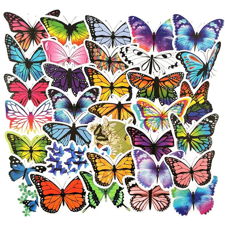 colorful rainbow butterflies aesthetic sticker pack roomtery