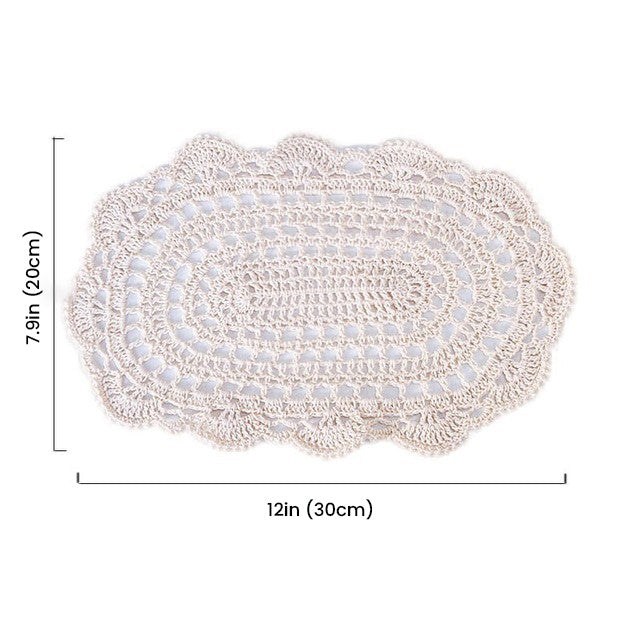 vintage crochet coquette aesthetic placemat desk decor roomtery