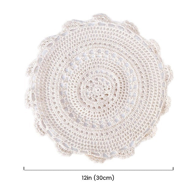 vintage crochet coquette aesthetic placemat desk decor roomtery