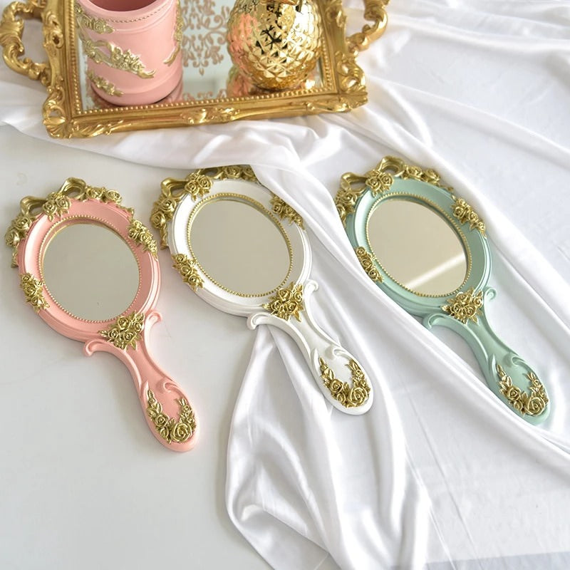 coquette aesthetic room vintage rococo retro hand mirror roomtery