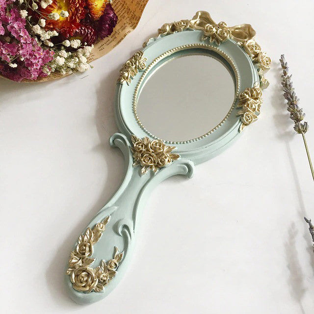 coquette aesthetic room vintage rococo retro hand mirror roomtery