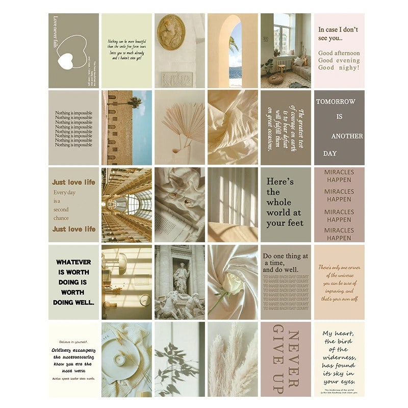 Brown Collage Kit Brown/beige/tan Aesthetic Wall Collage Kit 
