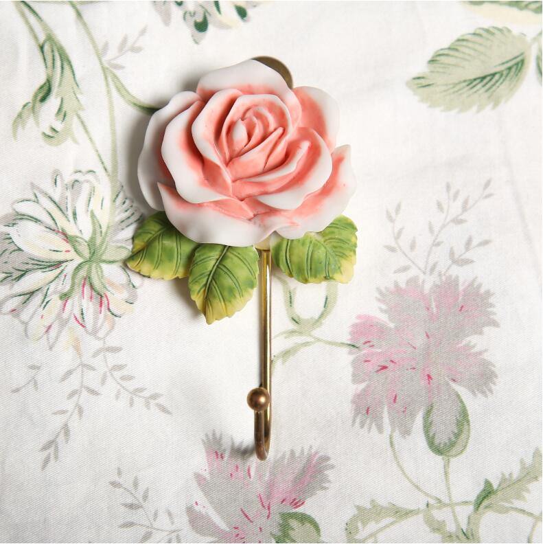 coquette aesthetic ceramic wall hanging hook key holder rose shaped roomtery