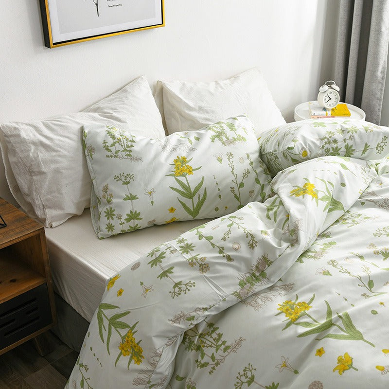 White and top green aesthetic room