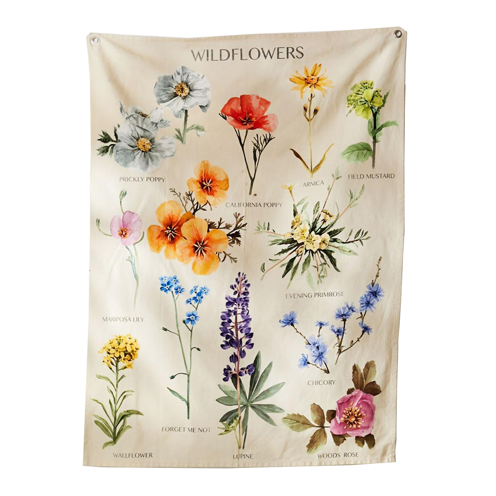 cottagecore aesthetic room decor tapestry flowers print