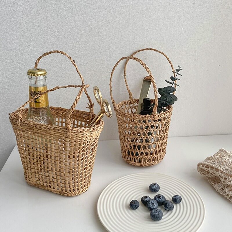 cottagecore aesthetic woven wicker basket storage and decor roomtery