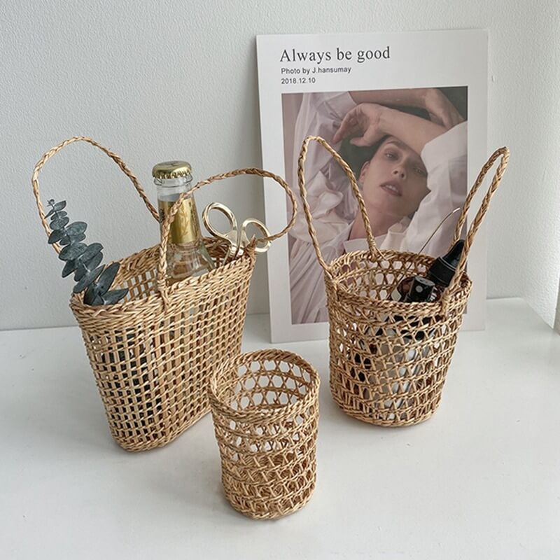 cottagecore aesthetic woven wicker basket storage and decor roomtery