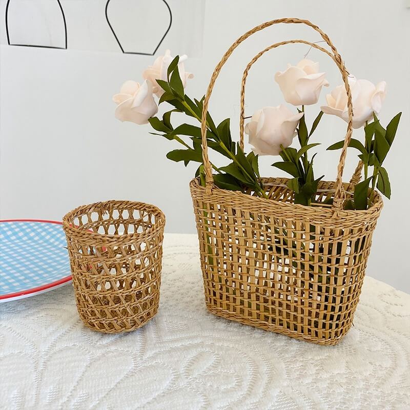 cottagecore aesthetic woven wicker basket storage and decor roomtery