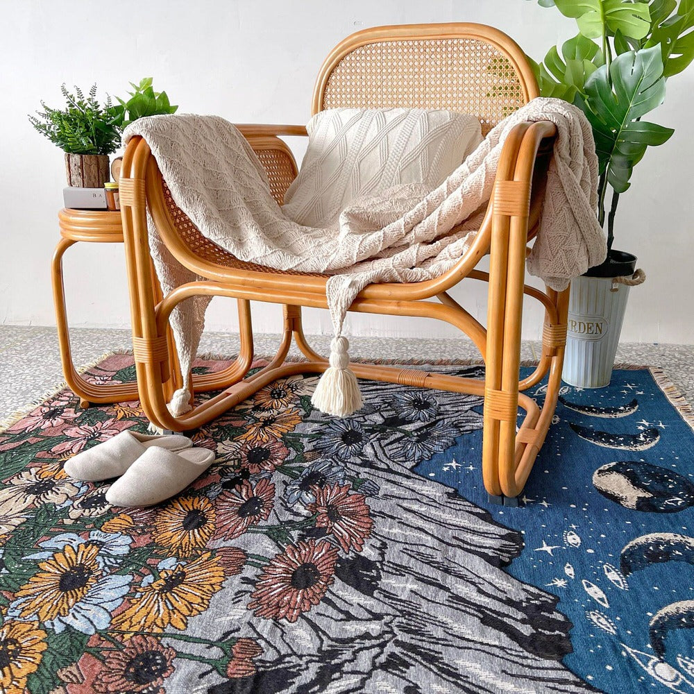 Mountain Flowers Woven Throw Blanket - Shop Online on roomtery