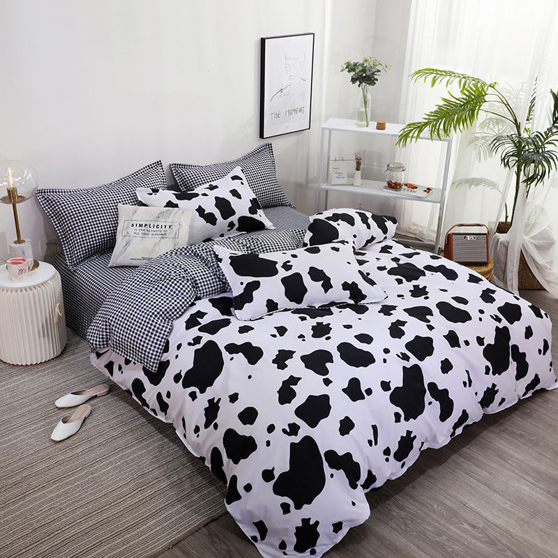 cow print indie room aesthetic bedding set roomtery