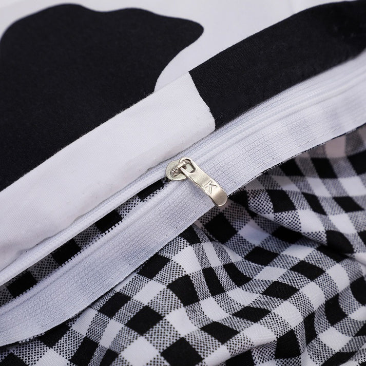 Cow Print Bedding Set Indie Aesthetic Bedding roomtery