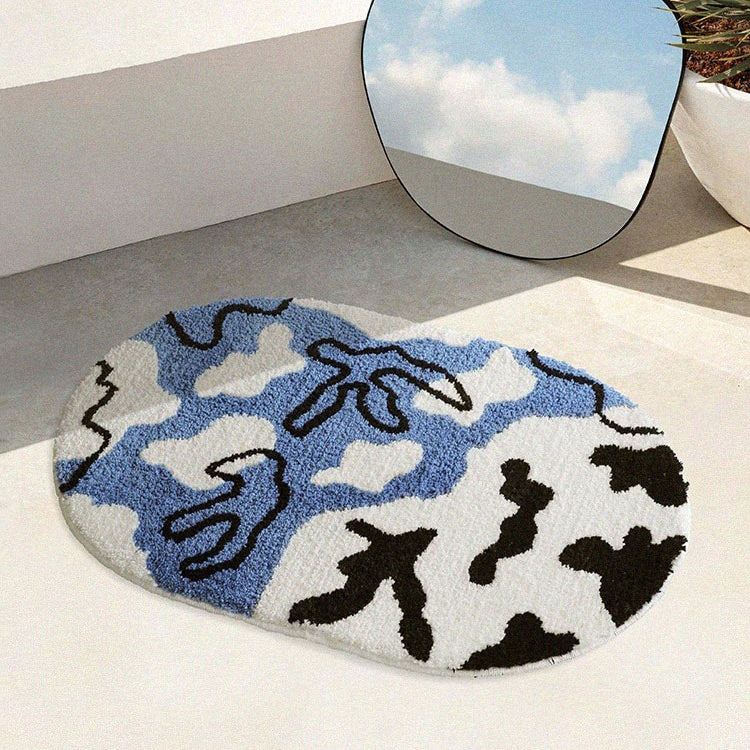 cow spots print accent rug indie room aesthetic decor roomtery
