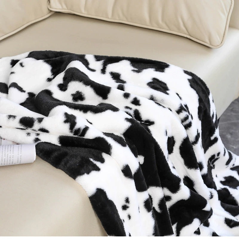 cow spots throw blanket bed cover indie room aesthetic decor roomtery