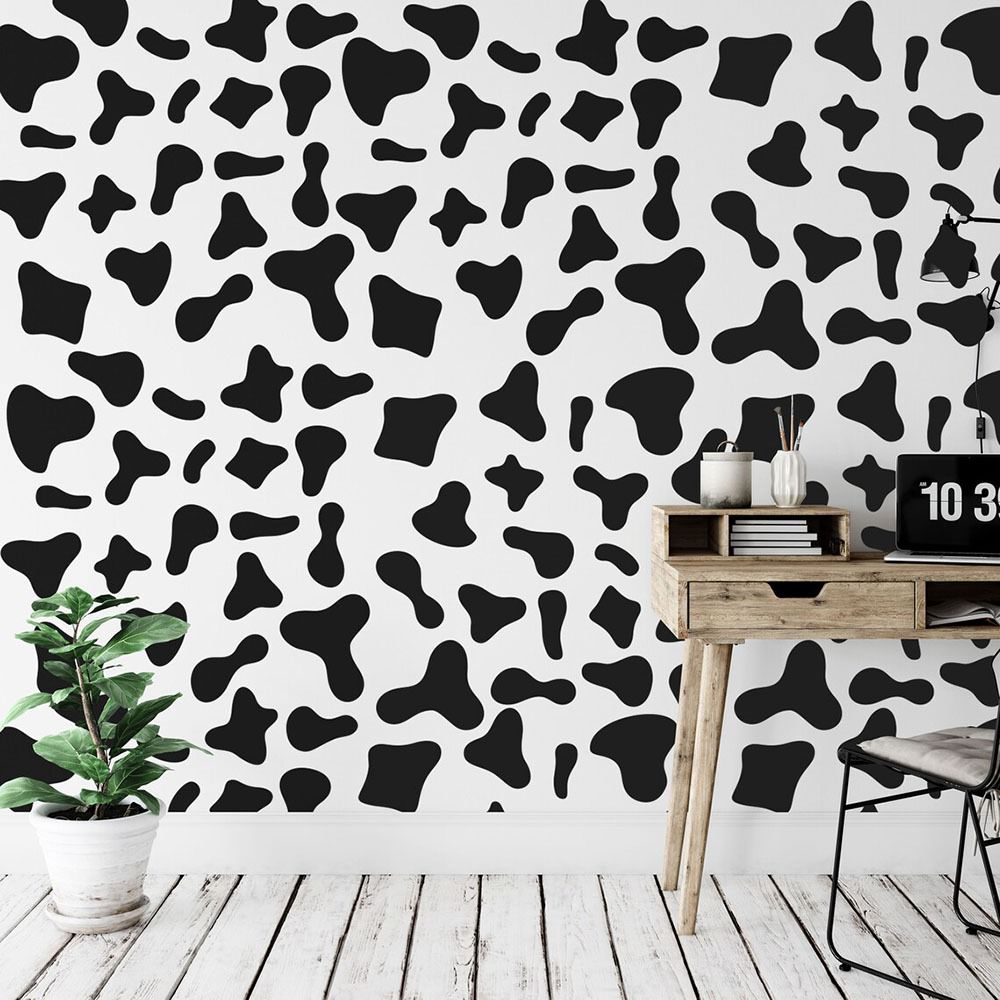 cow spots wall stickers indie aesthetic room decor roomtery