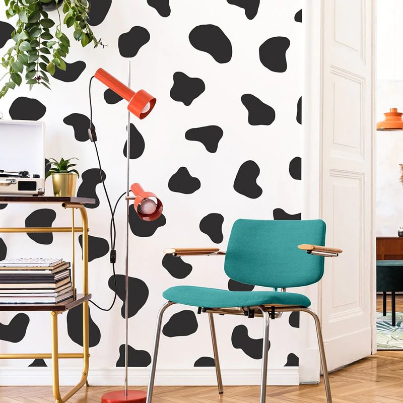 cow spots wall stickers indie aesthetic room decor roomtery