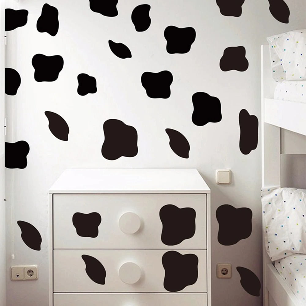 cow spots wall stickers indie aesthetic room decor roomtery