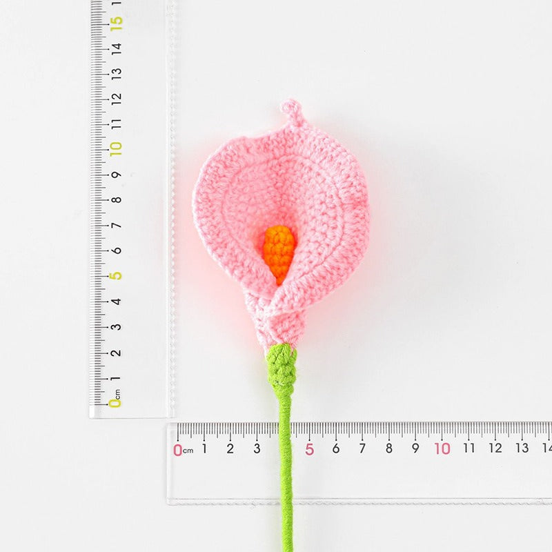 crochet calla lily flowers hand knitted bouquet aesthetic decor roomtery