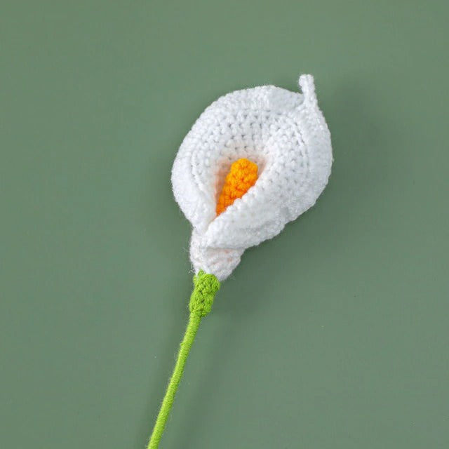 crochet calla lily flowers hand knitted bouquet aesthetic decor roomtery