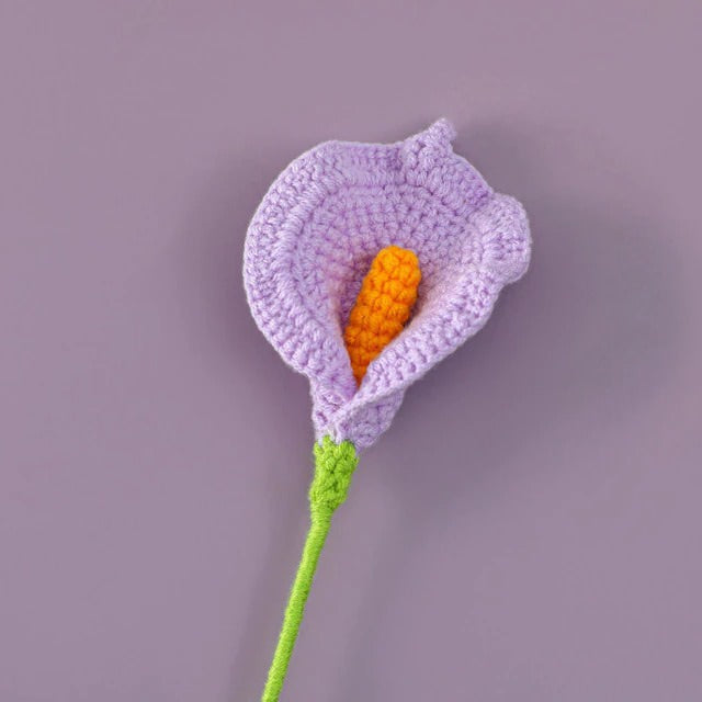 crochet calla lily flowers hand knitted bouquet aesthetic decor roomtery