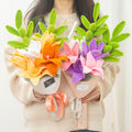 crochet lily flower artificial bouquet aesthetic decor roomtery