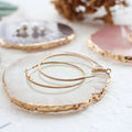 stone slice cut jewelry display plate jewellery tray coaster aesthetic desk ring organizer roomtery