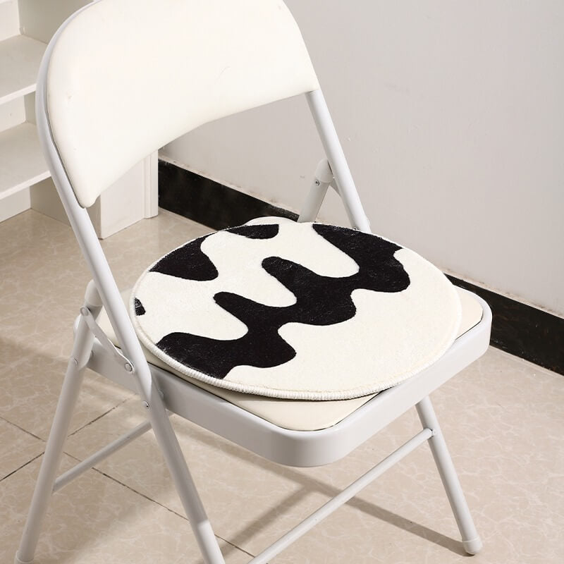 cute tufted soft curvy checkered mini rug seat cushion roomtery