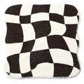 cute tufted soft curvy checkered mini rug seat cushion roomtery