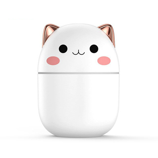 200Ml Air Humidifier Cute Aroma Diffuser With Night Light Cold Mist For Bedroom Car Plants Purifier Humidifier Room kawaii cat mini desktop decor roomtery