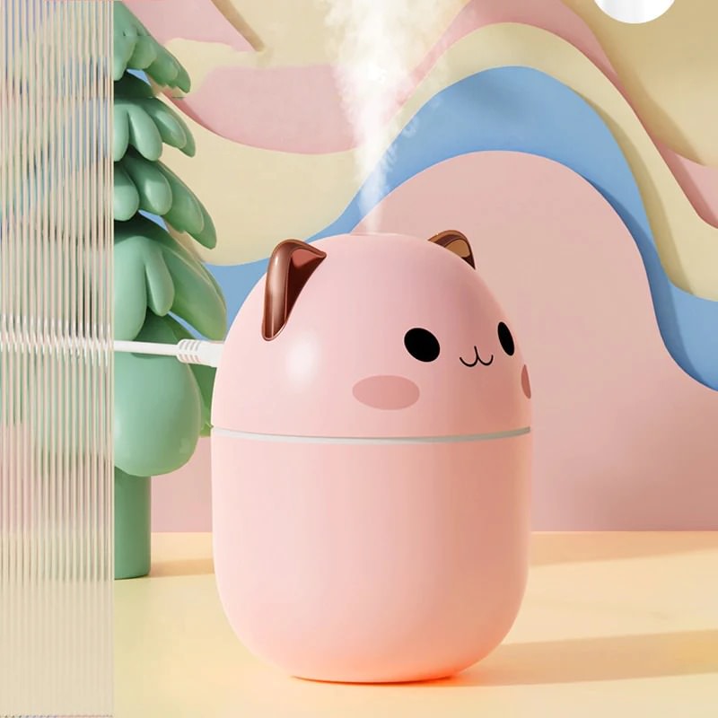 200Ml Air Humidifier Cute Aroma Diffuser With Night Light Cold Mist For Bedroom Car Plants Purifier Humidifier Room kawaii cat mini desktop decor roomtery