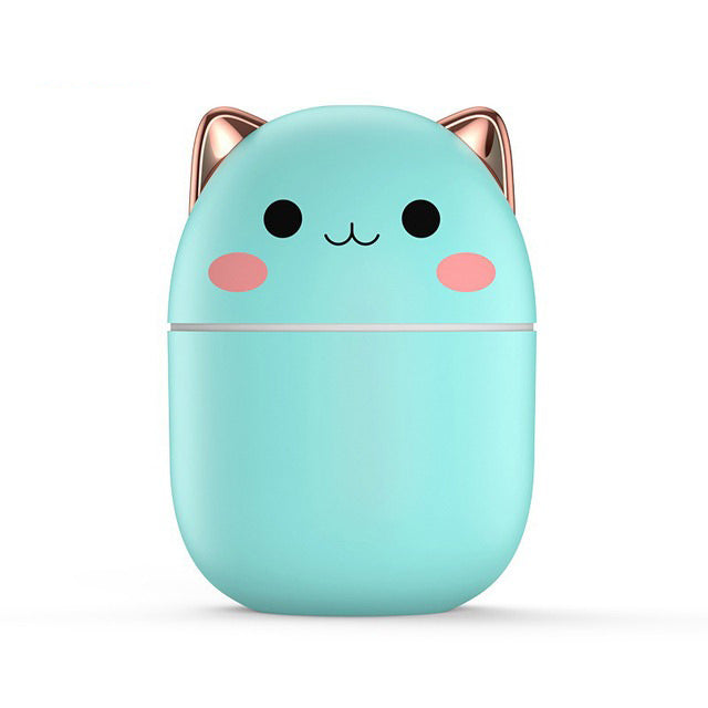 200Ml Air Humidifier Cute Aroma Diffuser With Night Light Cold Mist For Bedroom Car Plants Purifier Humidifier Room kawaii cat mini desktop decor roomtery