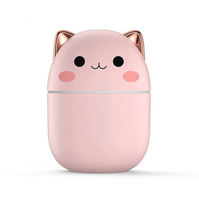 200Ml Air Humidifier Cute Aroma Diffuser With Night Light Cold Mist For Bedroom Car Plants Purifier Humidifier Room kawaii cat mini desktop decor roomtery