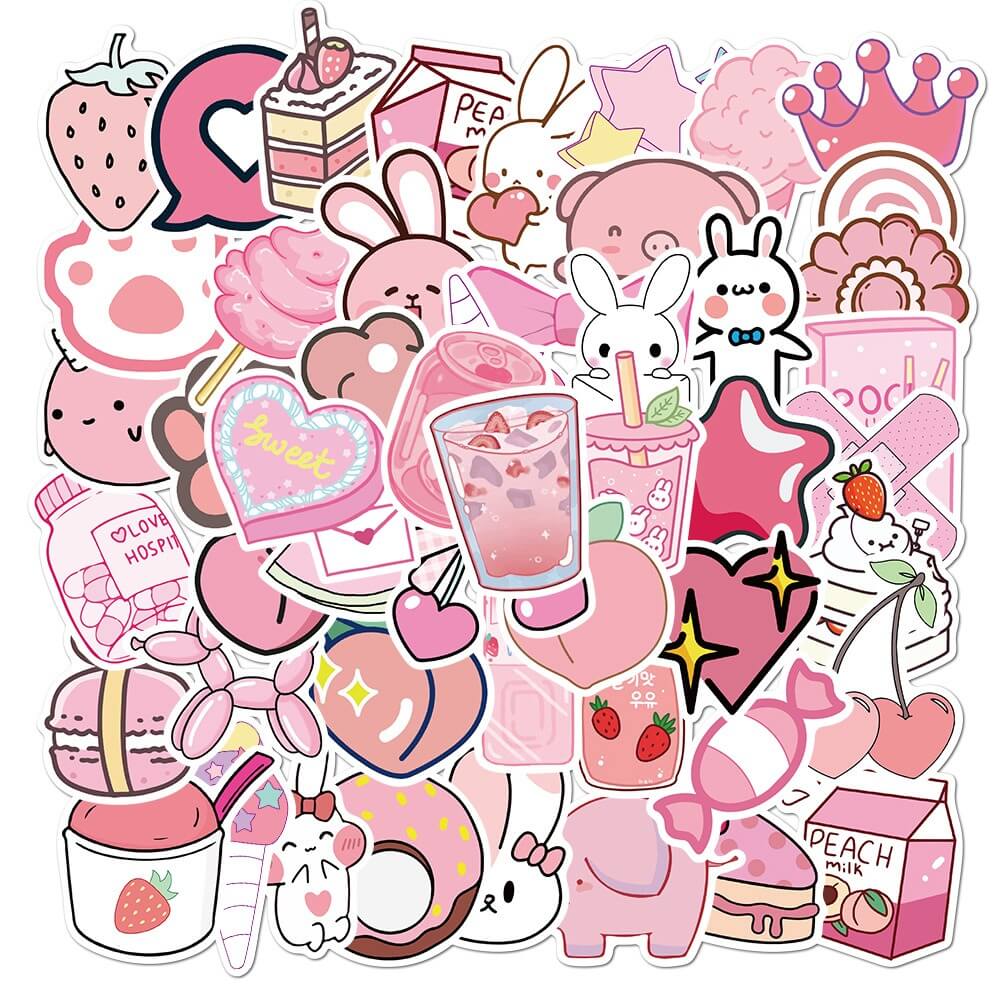 Cute Pastel Pink Sticker Pack - Shop Online on roomtery