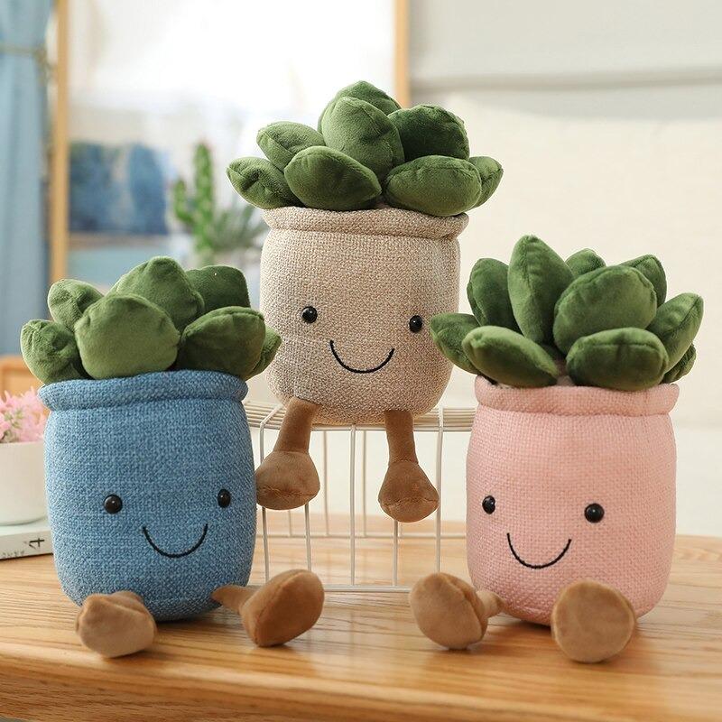 kawaii potted succulents cute plush toy plantmom aesthetic room roomtery