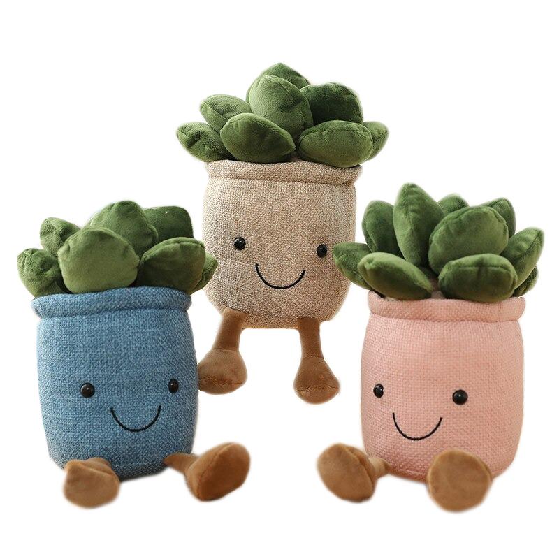 kawaii potted succulents cute plush toy plantmom aesthetic room roomtery