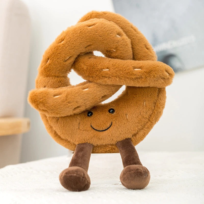 kawaii cute aesthetic pretzel bread brezel plush toy roomtery