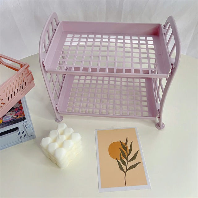 cute kawaii mini small aesthetic desk desktop shelf organizer roomtery