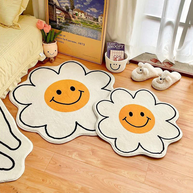 daisy flower decorative mat fluffy roomtery