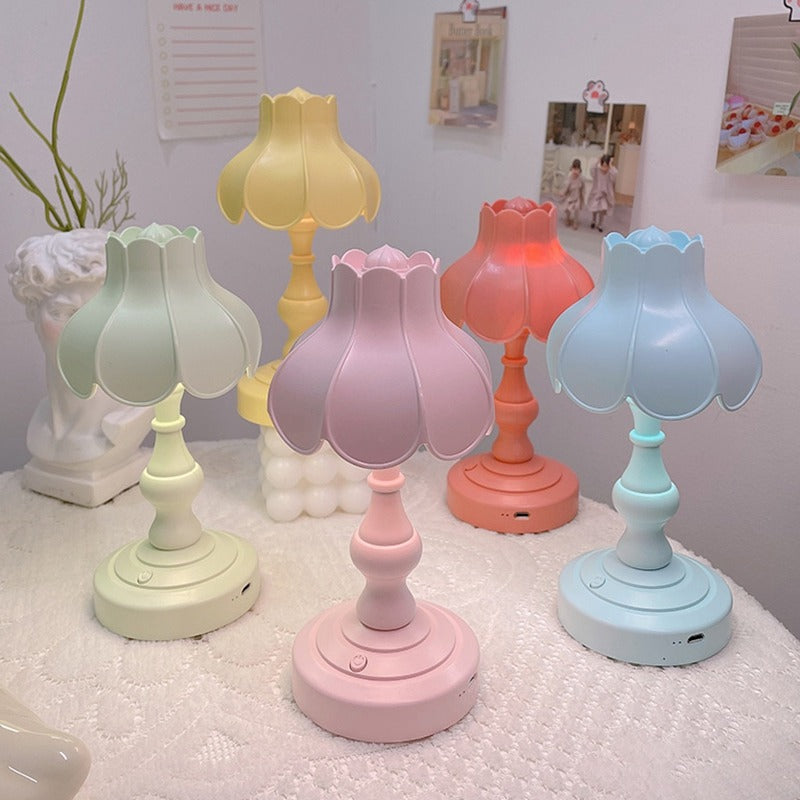 danish pastel aesthetic room decor retro lotus pastel table lamp roomtery